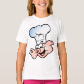 Grappige Cartoon Varkenskok met Pet T-shirt (Voorkant)