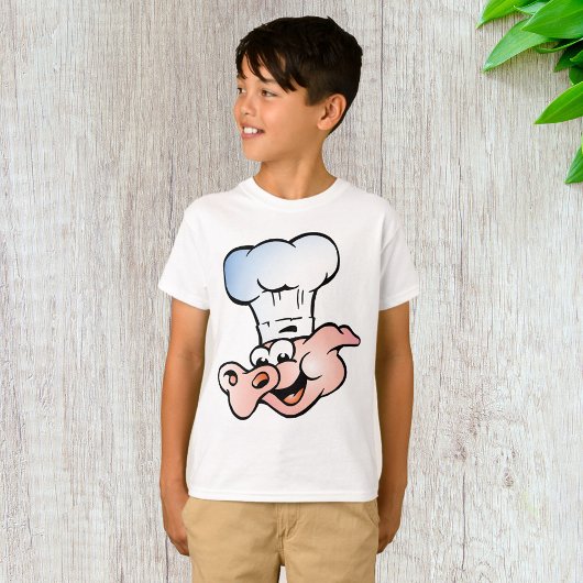 Grappige Cartoon Varkenskok met Pet T-shirt