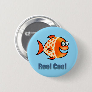 Grappige Cartoon Vis Oceaan Woordspeling Ronde Button 5,7 Cm