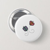 grappige cartoon vlinder ronde button 5,7 cm (Voorkant /achterkant)