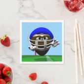 Grappige Cartoon Voetbal met Helm Servet (Insitu)