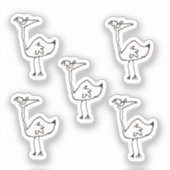 Grappige Cartoon Vogel Op Maat Gemaakte Vinyl Stic Sticker (Voorkant)