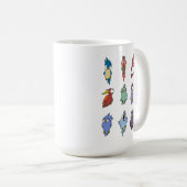 Grappige Cartoon vogelpatroon Mok (Voorkant rechts)