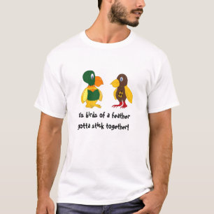 Grappige Cartoon Vogels Met Uiting T-shirt