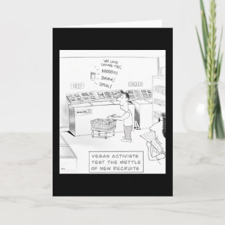 Grappige cartoon voor activisten en veganisten kaart