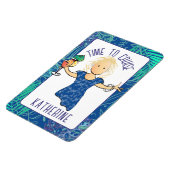 Grappige Cartoon voor Haar Tropical Beach Cruise D Magneet (Linkerzijde)