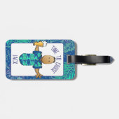 Grappige Cartoon voor hem Cruise Afro-Amerikaans Bagagelabel (Achterkant horizontaal)