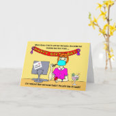 Grappige Cartoon Vrouw Gezichtsmasker Chocolade Kaart (Gele Bloem)