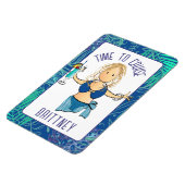 Grappige Cartoon Vrouw in Badpak Drink Cruise Door Magneet (Linkerzijde)