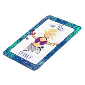 Grappige Cartoon Vrouw Tropical Beach Cruise Door Magneet (Linkerzijde)