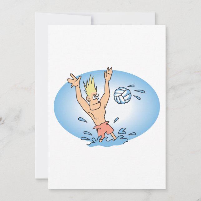 grappige cartoon waterpolo (Voorkant)