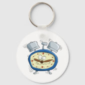 Grappige Cartoon wekker eigenzinnig wakker worden Sleutelhanger (Achterkant)