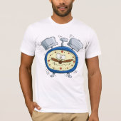 Grappige Cartoon wekker eigenzinnig wakker worden T-shirt (Voorkant)