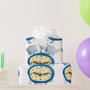 Grappige Cartoon Wekker Grappig Wakker Worden Cadeaupapier