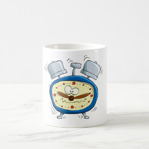 Grappige Cartoon Wekker Grappig Wakker Worden Koffiemok