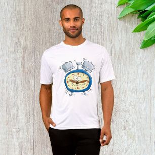 Grappige Cartoon Wekker Grappig Wakker Worden T-shirt