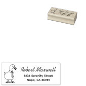 Grappige Cartoon Witte Eend Huisdier Das Retouradr Rubberstempel (Gestempeld)