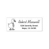 Grappige Cartoon Witte Eend Huisdier Das Retouradr Rubberstempel (Afrduk)