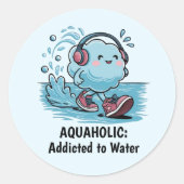 Grappige Cartoon wolk ronde Stickers (Voorkant)