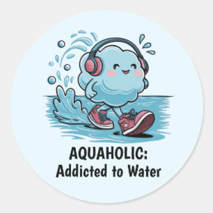 Grappige Cartoon wolk ronde Stickers