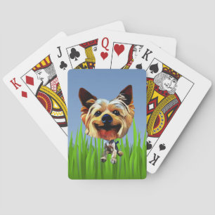 Grappige Cartoon Yorkshire Terrier Deck van kaarte Pokerkaarten