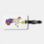 Grappige Cartoon zakenman bij bushalte Bagagelabel (Achterkant horizontaal)