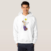 Grappige Cartoon zakenman bij bushalte Hoodie (Voorkant volledig)