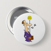 Grappige Cartoon zakenman bij bushalte Ronde Button 7,6 Cm (Voorkant /achterkant)