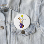 Grappige Cartoon zakenman bij bushalte Ronde Button 7,6 Cm (In situ)