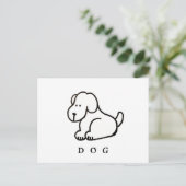 Grappige Cartoon Zittende Hond Briefkaart (Staand voorkant)