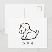 Grappige Cartoon Zittende Hond Briefkaart (Voorkant / Achterkant)