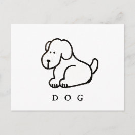 Grappige Cartoon Zittende Hond Briefkaart