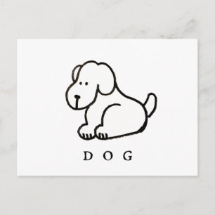 Grappige Cartoon Zittende Hond Briefkaart