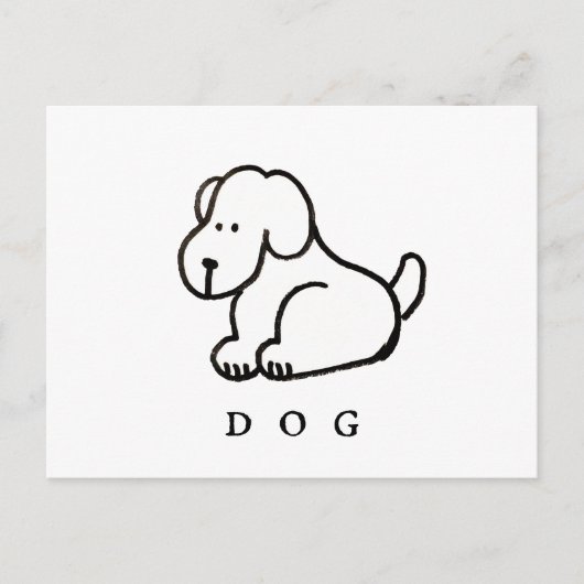 Grappige Cartoon Zittende Hond Briefkaart (Voorkant)