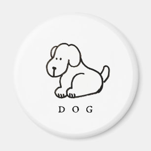Grappige Cartoon Zittende Hond Magneet