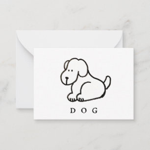Grappige Cartoon Zittende Hond Notitiekaartje