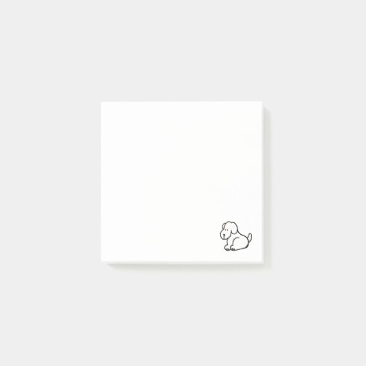 Grappige Cartoon Zittende Hond Post-it® Notes (Voorkant)