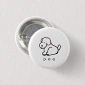 Grappige Cartoon Zittende Hond Ronde Button 3,2 Cm (Voorkant /achterkant)