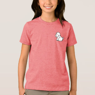 Grappige Cartoon Zittende Hond Tri-Blend Shirt