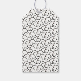 Grappige Cartoon Zittende Honden Cadeaulabel