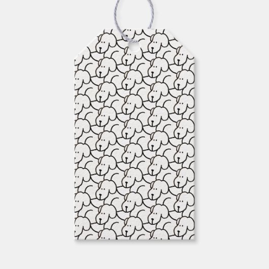 Grappige Cartoon Zittende Honden Cadeaulabel (Voorkant)