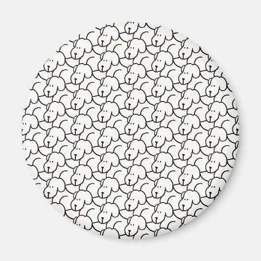 Grappige Cartoon Zittende Honden Magneet (Voorkant)