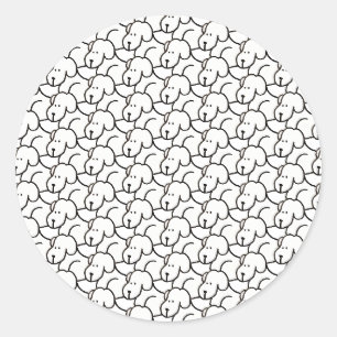 Grappige Cartoon Zittende Honden Ronde Sticker