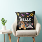 Grappige cartoon zwarte universum planeet kinderka kussen (Stoel)