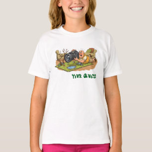 Grappige cartoondierentuin fotografie scène t-shirt