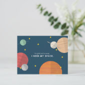 Grappige Cartooneske Getekende Planeten Briefkaart (Staand voorkant)