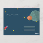 Grappige Cartooneske Getekende Planeten Briefkaart (Achterkant)