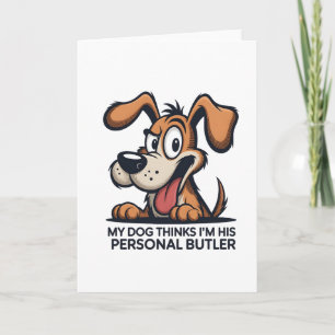 Grappige Cartoonhond Butler Citaat Kaart