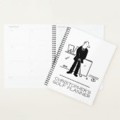 Grappige cartoonillustratie van een kantoorgolfer. planner (Display)