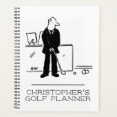 Grappige cartoonillustratie van een kantoorgolfer. planner (Voorkant)